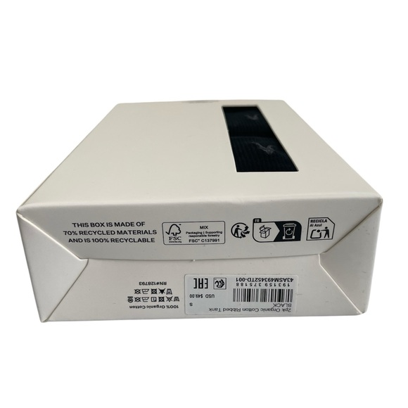 NIB All Saints Men's 2pk Organic Cotton Ribbed Tank tops - Black Small - Picture 7 of 7